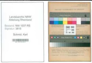 Entnazifizierung Karl Schmid , geb. 03.08.1895 (Verm.Sekretaer)