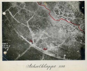Foto der Stellung "Achselklappe" im Wald von Avocourt (Luftbild)