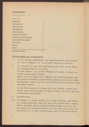 Stundentafel