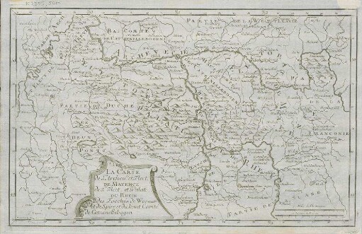 La Carte De L'Archev[ec]hé et Elect. De Mayence de l'Elect. et Palati. Du Rhein des Eveschés de Worms et de Spire et du haut Comté de Catzenellebogen