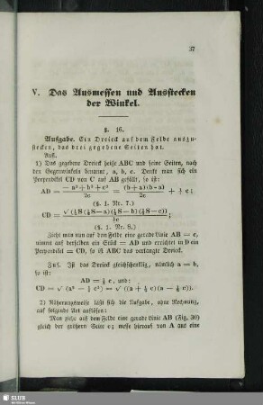 V. Das Ausmessen der Figuren