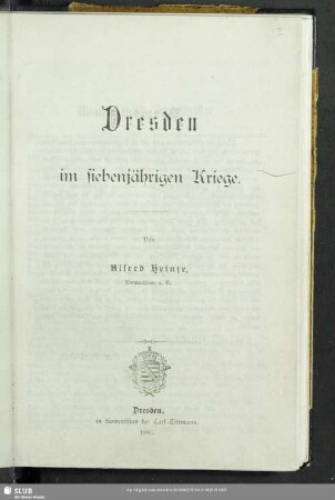 Dresden im siebenjährigen Kriege