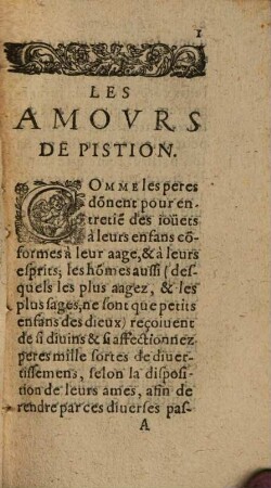 Les amours de Pistion et de Fortunie