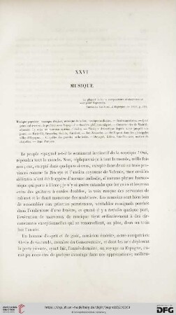 XXVI. Musique
