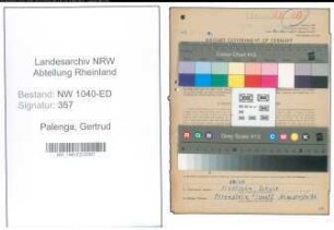 Entnazifizierung Gertrud Palenga , geb. 15.11.1896 (Lehrerin)