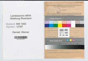 Entnazifizierung Werner Gensel, geb. 31.05.1900 (Baurat)