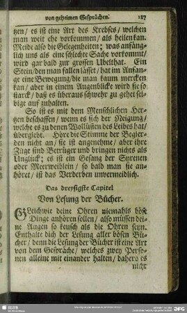 Das dreysigste Capitel Von Lesung der Bücher