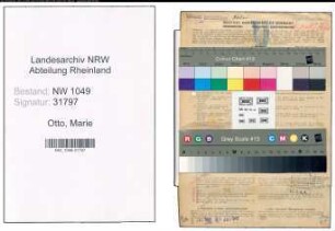 Entnazifizierung Marie Otto , geb. 27.10.1899 (Buchhalterin)