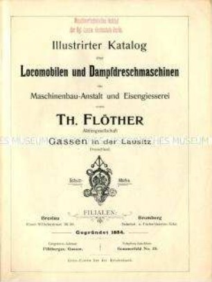 Illustrirter Katalog über Locomobilen und Dampfdreschmaschinen