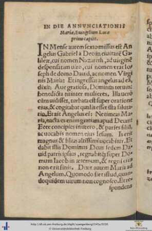 Dies Annunciationis Mariæ