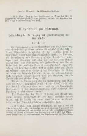 III. Vorschriften zum Sachenrecht