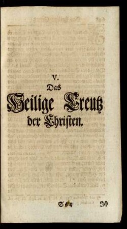 V. Das Heilige Creutz der Christen