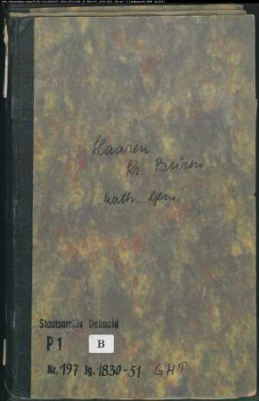 Kirchenbuchduplikat der katholischen Gemeinde Haaren, Kreis Büren (GHT 1830-1851) (Gemeinde: Katholische Gemeinde Haaren)