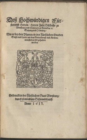 Satzung und Ordnung, wie es bei den Pfarrern ... mit dem Gottesdienst gehalten werden soll