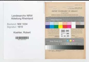 Entnazifizierung Robert Koehler , geb. 09.09.1878 (Fregattenkapitaen)