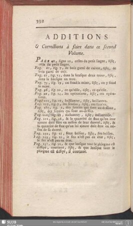 Additions & Corrections à faire dans ce second Volume