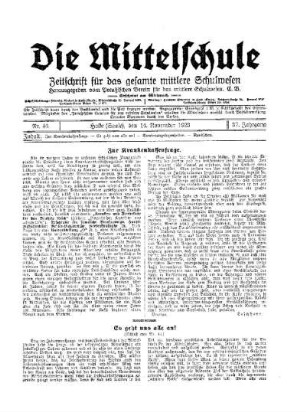 Es geht uns alle an! : (Schluß aus Nr. 44)