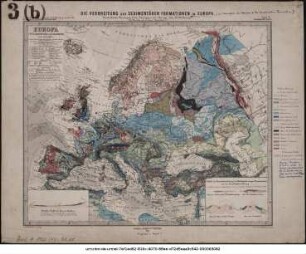 Die Verbreitung der Sedimentären Formationen in Europa : [gedruckte Karte mit handschriftlichen Eintragungen]