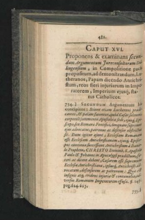 Caput XVI. Proponens & examinans secundum argumentum Iuresconsultorum Dillingensium ...