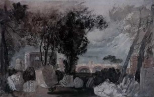 Römische Ansicht: Garten der Villa Farnese und Konstantinsbasilika