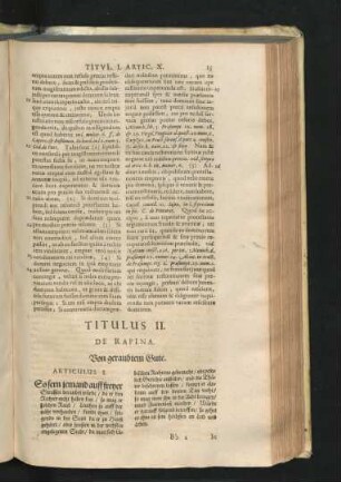 Titulus II. De Rapina. Von geraubtem Gute.