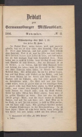 Beiblatt. 1886. November. N°. 11