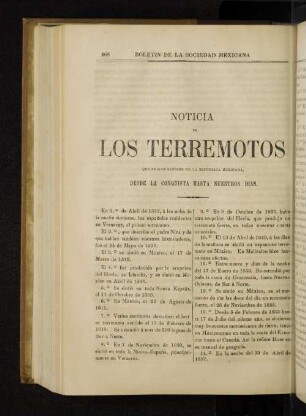 Noticia de los Terremotos