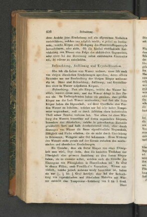 Befeuchtung, Auflösung und Krystallisation.