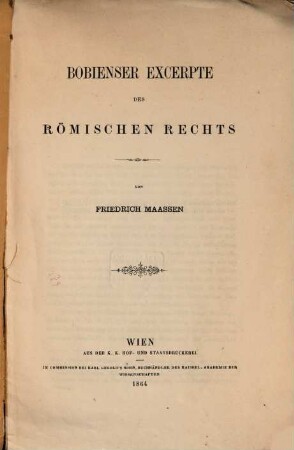 Bobienser Excerpte des römischen Rechts