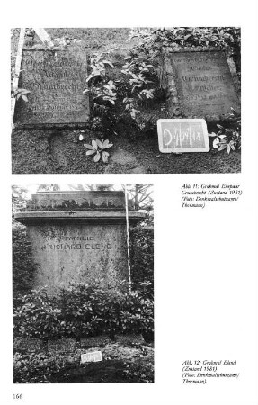 Abb. 11: Grabmal Ehepaar Grumbrecht (Zustand 1981) (Foto: Denkmalschutzamt/ Thormann) Abb. 12: Grabmal Elend (Zustand 1981) (Foto: Denkmalschutzamt/ Thormann)