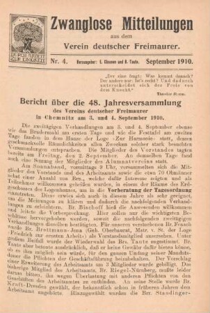 Nr. 4. September 1910.