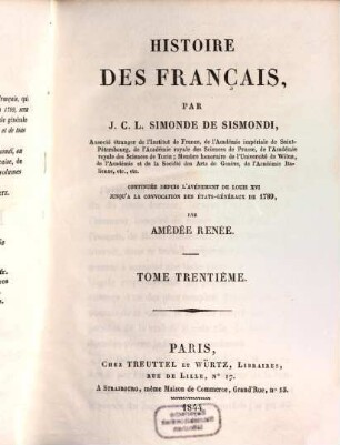 Histoire des Français. 30