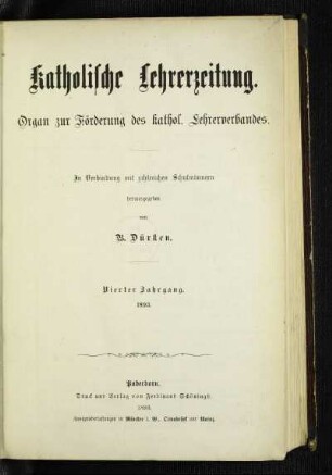 4: Katholische Lehrerzeitung - 4.1893