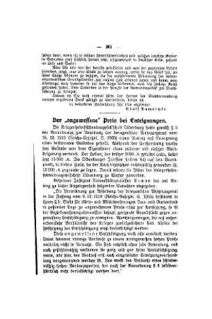 Der "angemessene" Preis bei Enteignungen