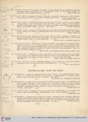 Frühkeramik: Sung bis Ming (Nr. 94-275)