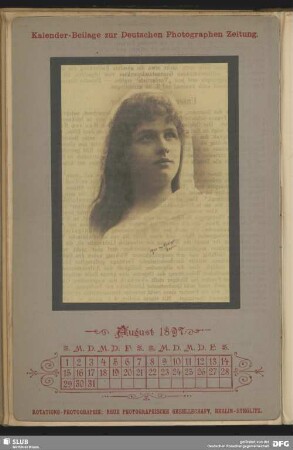 Kalender-Beilage August 1897