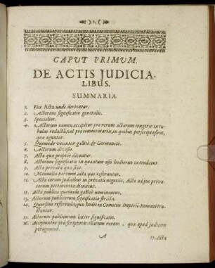 Caput Primum. De Actis Judicialibus.