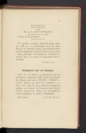 Onuitgegeven munt van Batenburg