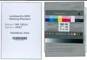 Entnazifizierung Hans Hasselkuss , geb. 20.03.1910 ()