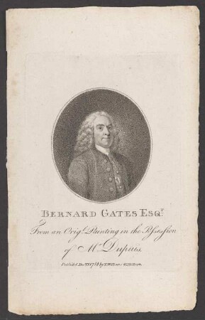 Porträt Bernard Gates (1685-1773)
