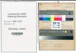 Entnazifizierung Johann Zacharias , geb. 02.02.1906 (Werkmeister)