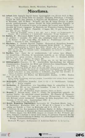Miscellanea (Nr. 943-1265)