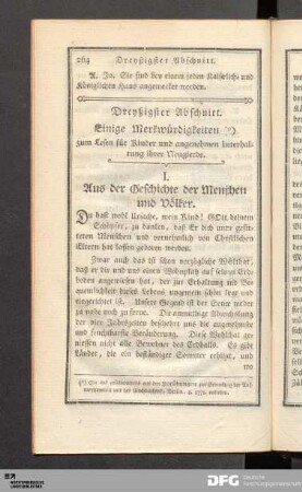 Dreyßigster Abschnitt. Einige Merkwürdigkeiten.