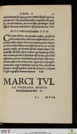 Marci Tvllii Ciceronis epistolarum familiarum liber II