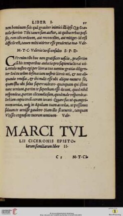 Marci Tvllii Ciceronis epistolarum familiarum liber II