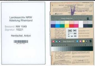 Entnazifizierung Anton Hentschel , geb. 09.03.1885 (Steuersekretaer)