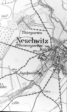 Neschwitz. Meßtischblatt, Sekt. Kloster Marienstern, 1884