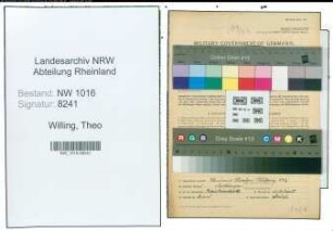 Entnazifizierung Theo Willing , geb. 16.09.1902 (Landwirt)