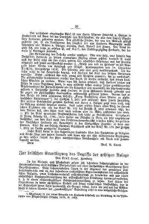 Zur kritischen Grundlegung des Begriffs der geistigen Anlage