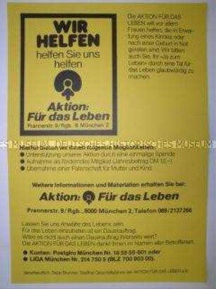 Maueranschlag der "Aktion: Für das Leben"